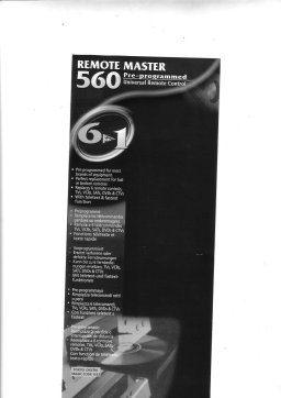 Manuel de l'utilisateur Remotec Remote Master 560