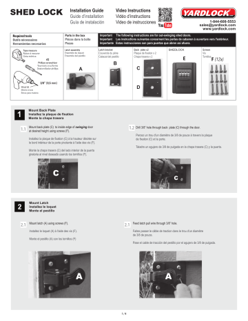 YARDLOCK SHEDLOCK Installation manuel | Fixfr