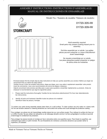 Storkcraft 01720-305-IW Manuel Utilisateur | Fixfr