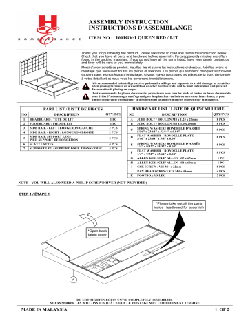 Homelegance 1661GY-1 Manuel utilisateur | Fixfr