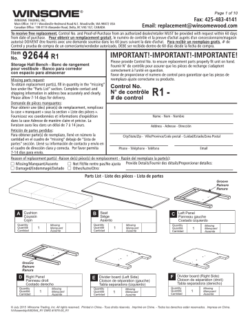 Winsome 92644 R1 Manuel utilisateur | Fixfr