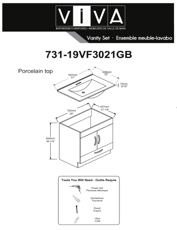 Manuel d'utilisation Viva 731-19VF3021GB - Ensemble meuble-lavabo | Fixfr