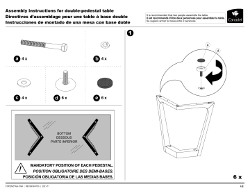 Canadel QUI2SACZ094 Manuel utilisateur - Assemblage de table à base double | Fixfr