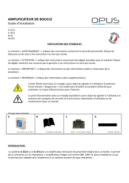 Opus Technologies IL-EF11 - Manuel Utilisateur