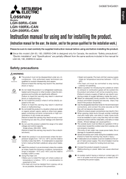 Mitsubishi Electric LGH-50RX3-CAN Manuel d'utilisation