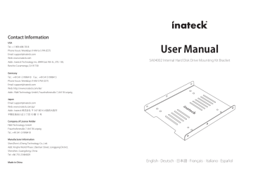 Inateck SA04002 - Manuel utilisateur | Fixfr