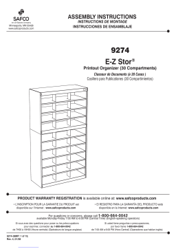 Safco 9274 Manuel utilisateur - Organiseur de documents