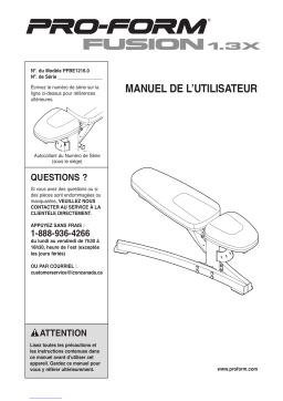 Manuel d'utilisation Reebok PFBE1216.0 - Banc de musculation polyvalent