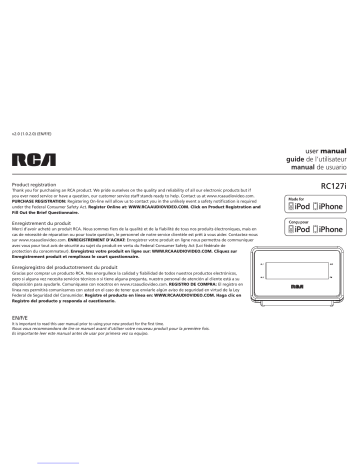 RCA RC127I Manuel utilisateur | Fixfr