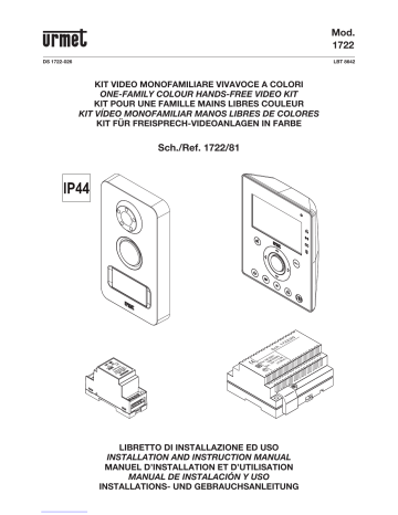 Manuel utilisateur Urmet Domus 1722 - Vidéophone couleur mains libres | Fixfr