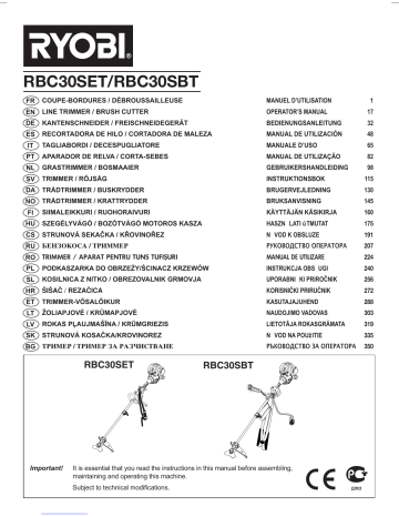 Ryobi RBC30SET Manuel utilisateur | Fixfr