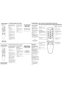 Télécommande Universal Electronics - Manuel d'utilisation