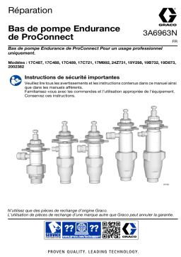 Graco 3A6963FR-N Manuel Réparation Pompe Endurance ProConnect