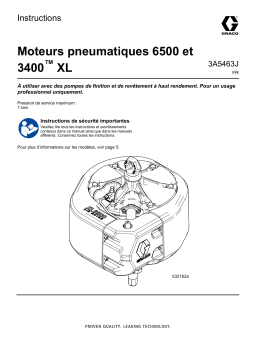 Graco 3A5463FR-J, Manuel, Fonctionnement des moteurs pneumatiques XL 6500 et 3400 Mode d'emploi