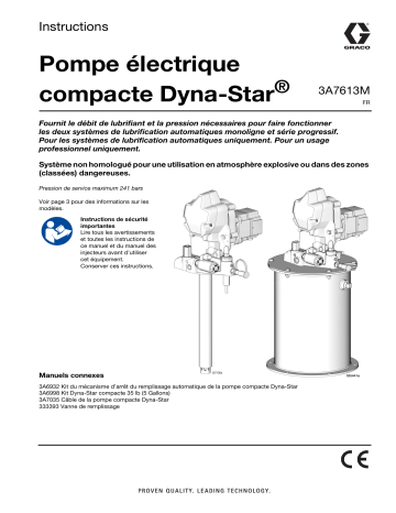 Manuel Graco 3A7613M Pompe Dyna-Star : Télécharger, Lire & FAQ | Fixfr