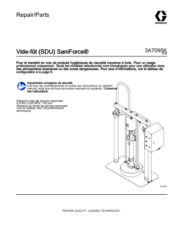 Graco 3A7095K Vide-fût (SDU) SaniForce Manuel de réparation/pièces | Fixfr