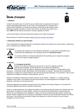 AirCom 10262BPH Manuel du propriétaire - Guide d'utilisation