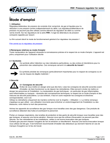 AirCom RWI-10D Manuel du propriétaire - Télécharger PDF | Fixfr
