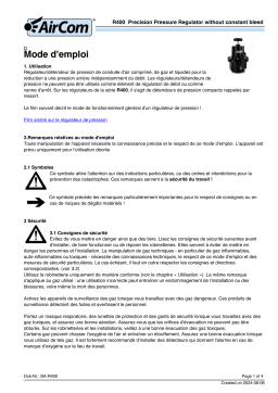 AirCom R400-04B : Manuel du propriétaire - Régulateur de pression précis