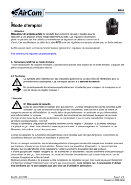 Manuel du propriétaire AirCom R750-03C - Amplificateur de débit 1:3