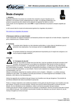 Manuel AirCom R307-01C - Régulateur de pression miniature précis