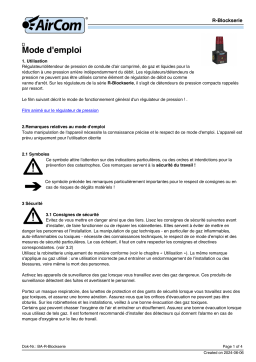 Manuel AirCom R075-04D - Régulateur de Pression