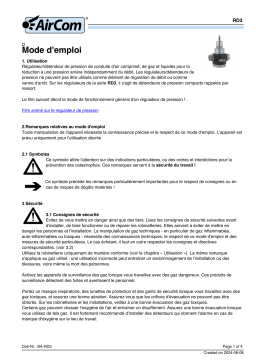 Manuel AirCom RD3-08E - Régulateur/Détendeur de Pression