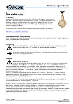 Manuel d'utilisation AirCom RWI-03D - Régulateur de pression