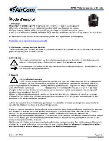 AirCom R750-04M Manuel du propriétaire - Amplificateur de volume 1:6 | Fixfr