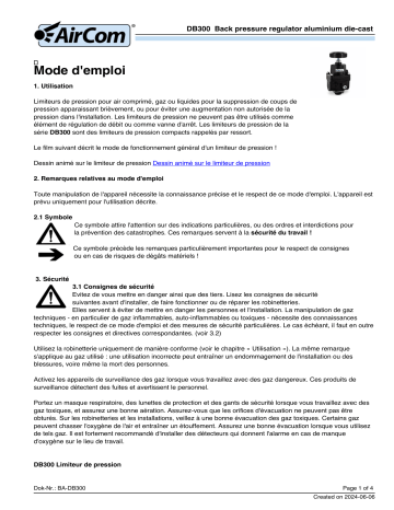 AirCom DB300-02C Manuel du propriétaire | Fixfr