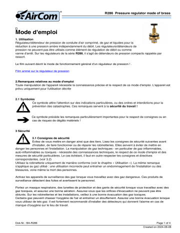 AirCom R286-03E Manuel du propriétaire | Fixfr