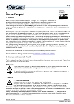 Manuel d'utilisation AirCom B548-02AHA -  Filtre-Régulateur de Pression Miniature