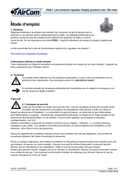 Manuel AirCom RGDJ-04E - Régulateur de pression basse pression