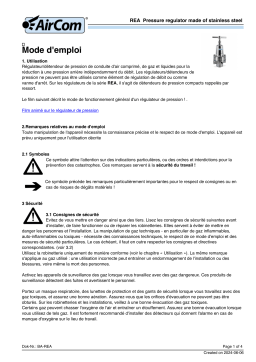 Manuel AirCom REA-02B - Régulateur de pression en acier inoxydable