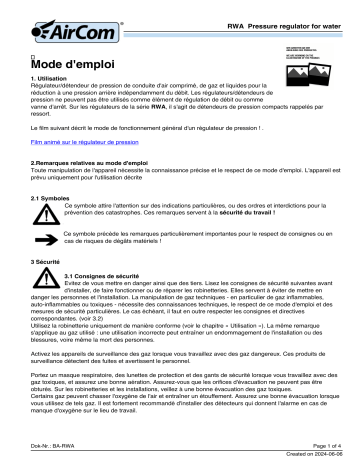 AirCom RWA-08B Manuel du propriétaire - Télécharger PDF | Fixfr