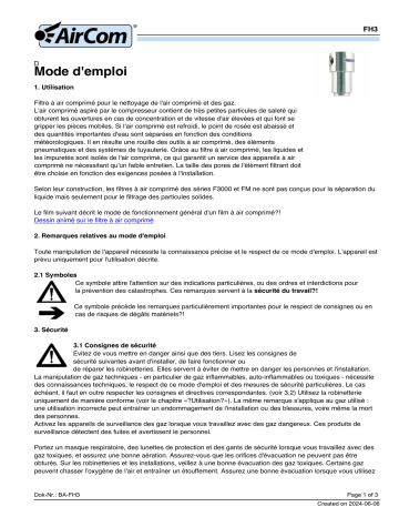 AirCom FH3-03 Manuel du propriétaire | Fixfr