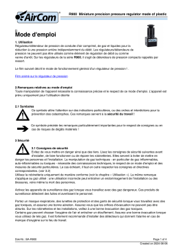 AirCom R900-60WOS Manuel du propriétaire