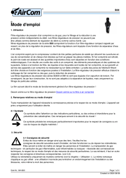 Manuel AirCom B20-08WJC - Filtre-régulateur de pression