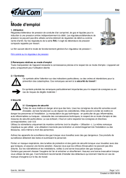 AirCom RAI-16F - Manuel du propriétaire - Acier inoxydable