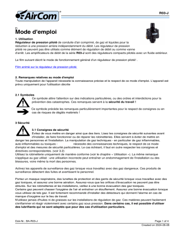 AirCom R03-03J1 Manuel du propriétaire | Fixfr