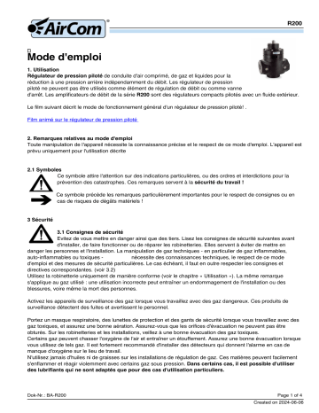 AirCom R200-08I Manuel du Propriétaire - Amplificateur de Débit avec Débit Élevé | Fixfr