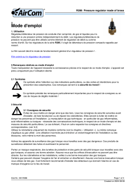 Manuel AirCom R286-08C : Régulateur de pression en laiton