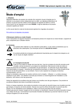 Manuel AirCom RH3000-10A - Régulateur de pression haute pression