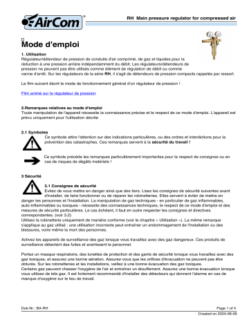 AirCom RH-247.565 - Manuel du Propriétaire | Fixfr