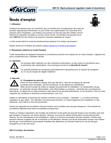 Manuel du propriétaire AirCom DB110-02A - Télécharger PDF | Fixfr