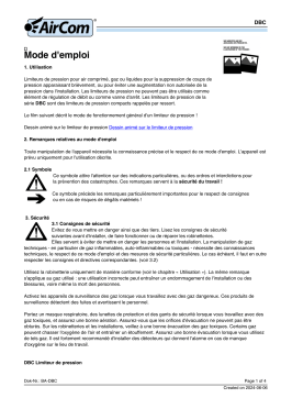 Manuel d'utilisation AirCom DBC-02B - Régulateur de pression arrière