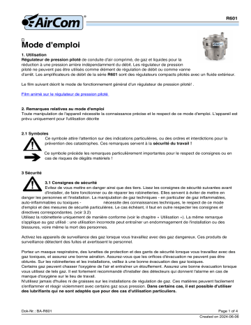 Manuel AirCom R601-08N - Amplificateur de débit  | Fixfr