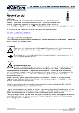 AirCom RS-01B - Régulateur de pression verrouillable