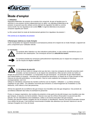 AirCom R280-06A - Manuel du propriétaire | Fixfr