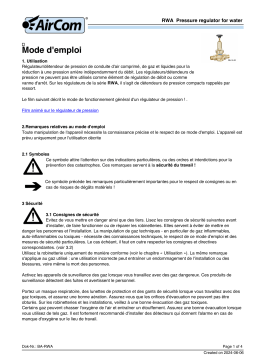 Manuel de l'utilisateur AirCom RWA-04F - Télécharger PDF